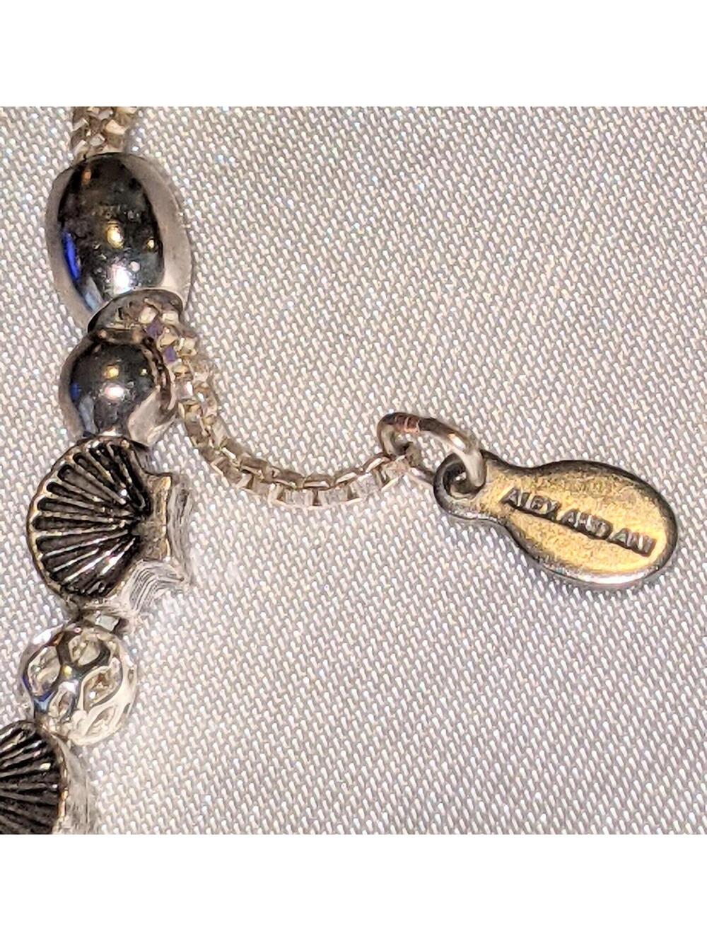 Alex and Ani SEASHELL Anklet Two Tone Shiny Silver Adjustable EUC - Picture 2 of 6